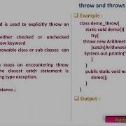 Throw And Throws Keyword Java Programming
