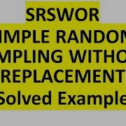 SRSWOR Simple Random Sampling Without Replacement Solved Example F YBCOM BBA Maths Unit No 2 SPPU