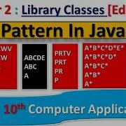 11 3 Library Classes Java Pattern ABCDE ABC A ICSE 10th Computer Application