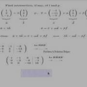 Intersection Of Line And Plane Via REF