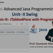 Topic 9 JTabbedPane With Program Advanced JAVA Programming Unit II JavaSwing MSBTE