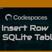 Insert Row In SQLite Table