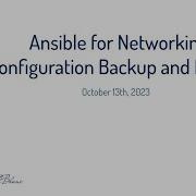 Ansible For Networking Configuration Backup And Restore