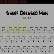 ZZ TOP Sharp Dressed Man DRUM SCORE