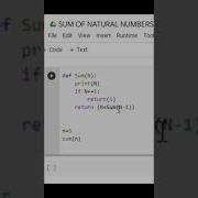 Find The Sum Of N Natural Numbers Using Recursion In Python Pythonprogramming Pythonforbeginners