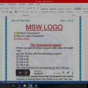 MSW LOGO Using Repeat Command And Procedure