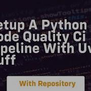 Setup A Python Code Quality Ci Pipeline With Uv Ruff