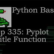 Python Basics Matplotlib Pyplot Title Function