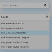 Search Bar With Auto Complete Search Suggestion Using HTML CSS JavaScript