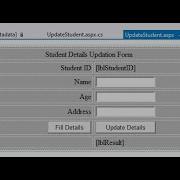 ADO NET DataReader Read Update Student Details