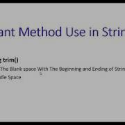 Trim Method In Java In Urdu Hindi