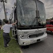 Charter Bus Loses Control And Crashes Into Multiple Cars Utility Pole In Bethesda