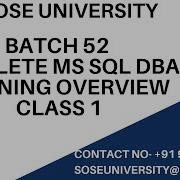 Sql DBA Batch 52 Complete MS Sql DBA Training Overview Contact 91 9902590140