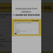 Build HTML Form With JS Validation Html Form Validator