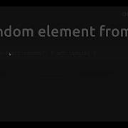 Get Random Element From Array