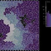 Particle Distribution In A Honeycomb Maze With Rounded Cells