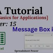 Excel VBA Tutorial Chapter 15 Message Box In VBA