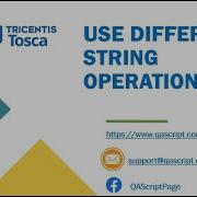 Tosca Tutorial Lesson 39 Use String Operations Find Length Convert To Uppercase Occurences