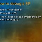 17 SQL Server Debugging Stored Procedures