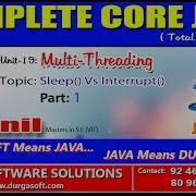 Core Java Multi Threading Sleep Vs Interrupt Part 1