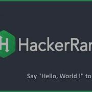 HackerRank Say Hello World To Python