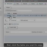 PhpMyAdmin Tools Copy Table