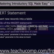 SQL Training Structured Query Language Tutorial The INSERT Statement Lesson