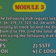 VTU 3rd Sem OS Disk Scheduling Numerical FCFS SSTF LOOK C LOOK BCS303 Module 5 PYQ