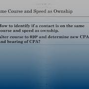 4 RADAR Plotting Part Four Vessel Dead In The Water Same Course And Speed
