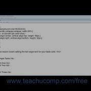 HTML5 And CSS3 Tutorial Table Text Alignment Training