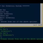 Car Inventory System In Python