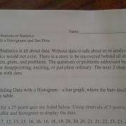 Algebra Modeling Data With A Histogram And Dot Plots
