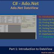 DataView Part 1 Introduction Ado Net Tutorial 070