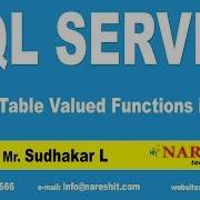Table Valued Functions In TSQL MSSQL Training Mr Sudhakar L