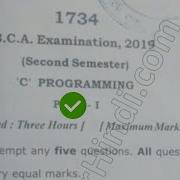 2019 RMLAU BCA 2nd Sem C Programming Question Paper