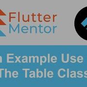 Flutter The Table Class Widget