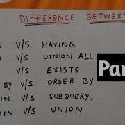 SQL Difference Between Interview Questions Part 1
