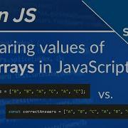 Comparing Values Of Two Arrays In JavaScript