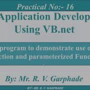 Lecture 13 Simple Function Parameterized Function VB Net Console Application Hindi