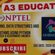 NPTEL Programming Data Structures And Algorithms Using Python Week 6 Assignment Answers Solution