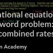 Applying Rational Equations 1 Polynomial And Rational Functions Algebra II Khan Academy