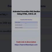 Animated Accordion FAQ Section Using HTML CSS JS Beginner Project Faq Htmlcssjs Webdesign