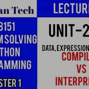 GE8151 PROBLEM SOLVING AND PYTHON PROGRAMMING PSPP Manojkumar Lectures Compiler And Interpreter