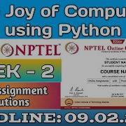 NPTEL The Joy Of Computing Using Python Week 2 Quiz Assignment Solutions January 2022 Swayam