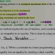 MAT 218 Notes 4 1 Slack Variables And The Pivot