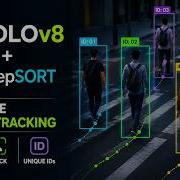 Real Time Object Tracking With YOLOv8 And DeepSORT Assign Unique IDs To Moving Objects