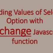 In Select Onchange Javascript Don T Use Onclick Function And Getting HTML Element By Id