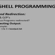 I O Redirection