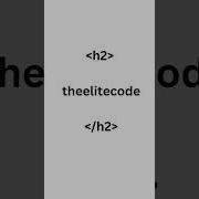 Heading Tag HTML Webdevelopment Theelitecode Shorts