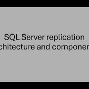 1 Архитектура и компоненты репликации SQL Server
